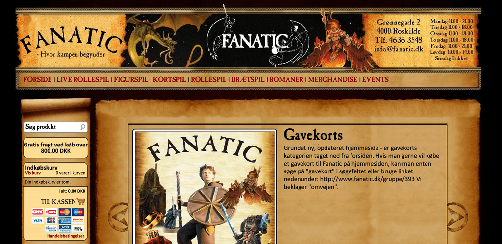 Fanatics Website anno 2009