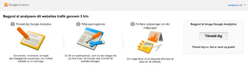Google Analytics Tilmelding