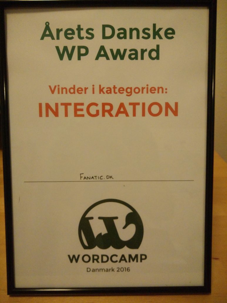 WP Award for Fanatic.dk